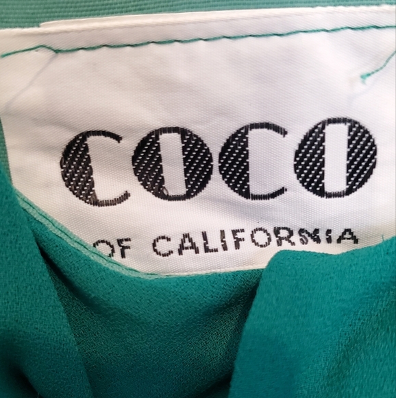 Coco Of California 70s Vintage Green Midi Dress Size 10 - Picture 5 of 9